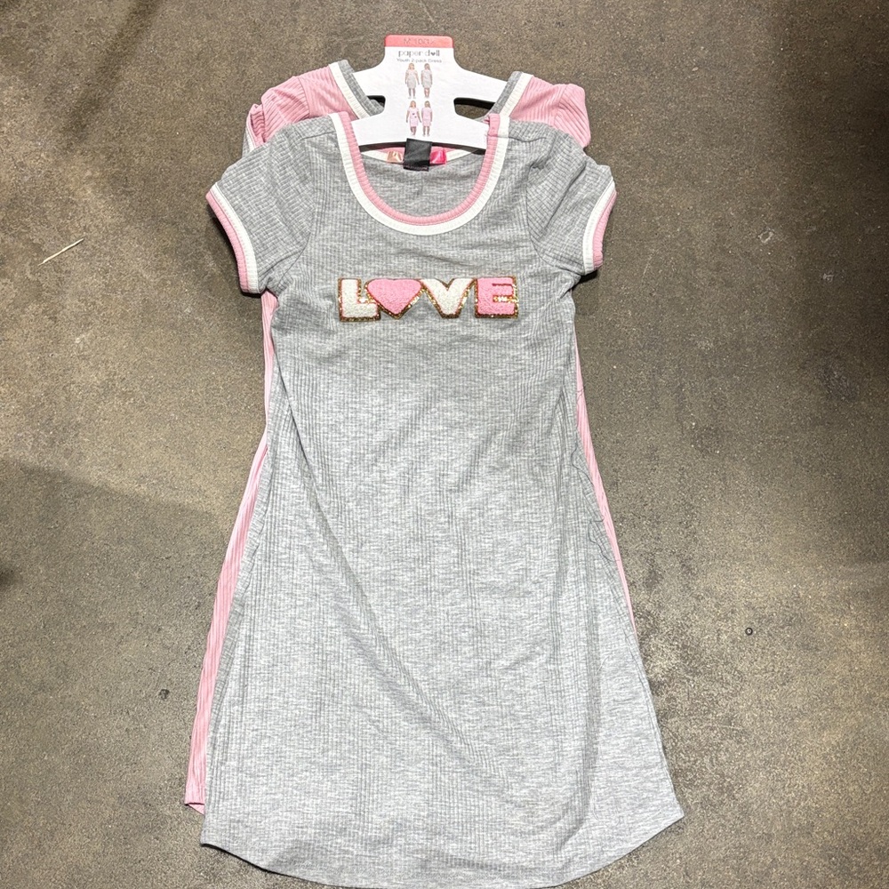 Paper Doll Pink and Gray Love Dress